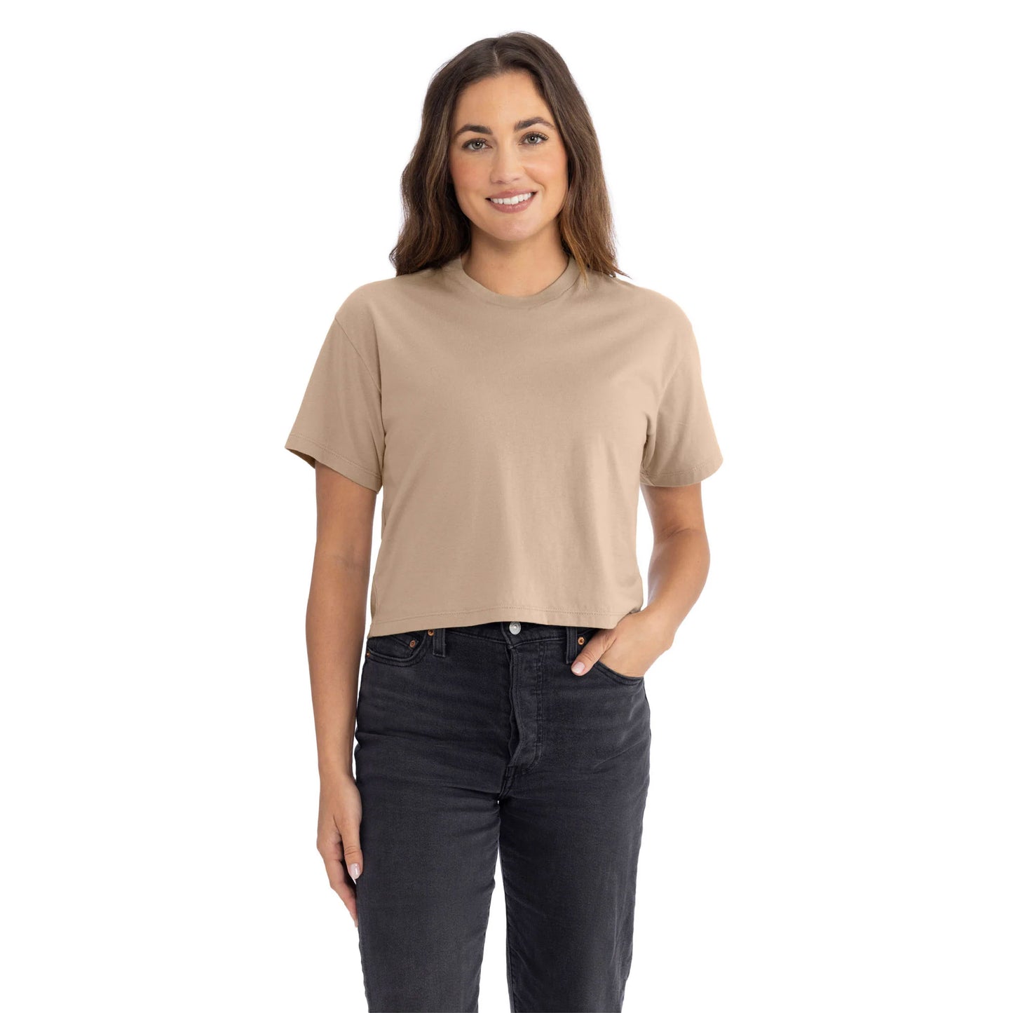 Ideal Poly-Cotton Crop Top Tee