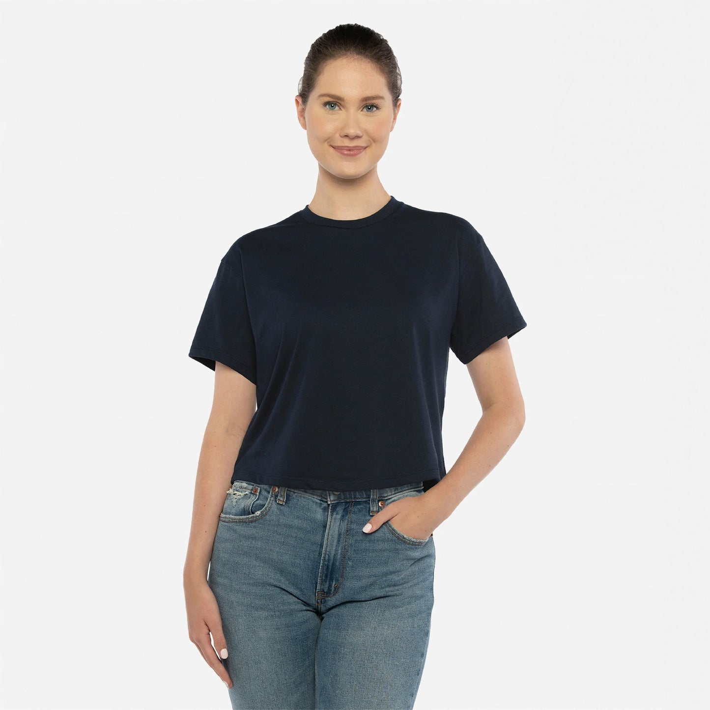 Ideal Poly-Cotton Crop Top Tee